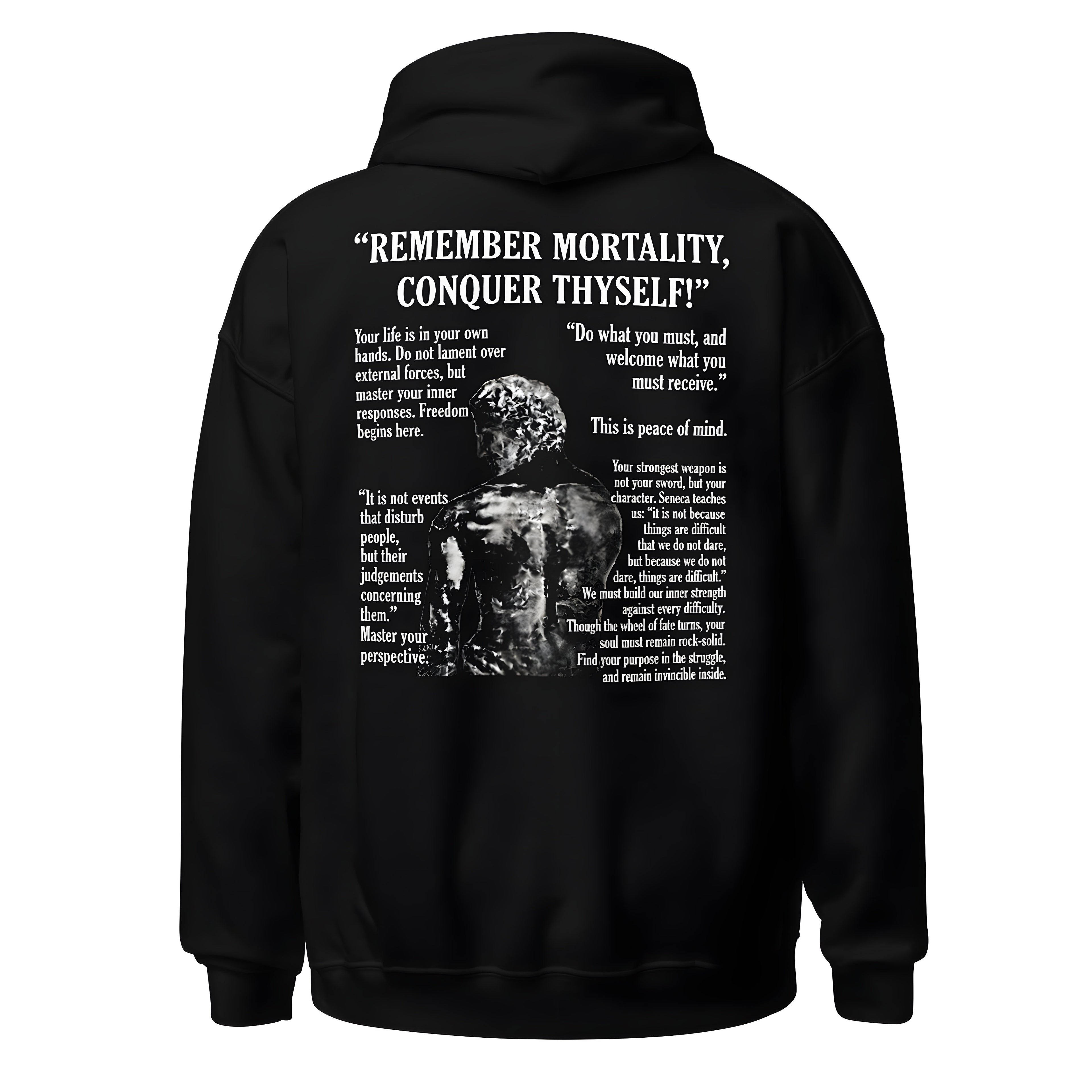 Black KryptClothing Logos Hoodie featuring a bold logo design on the back, unisex heavy blend sweatshirt for casual wear.