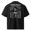 KryptClothing Logos Oversized T-shirt in black, unisex organic high-neck design, back view showcasing relaxed fit and bold logo print.